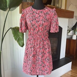 TOPSHOP Mini Dress with Puff Sleeves